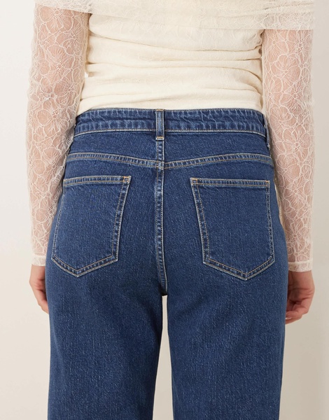 ASOS DESIGN stretch denim flared jeans with pocket detail in indigo