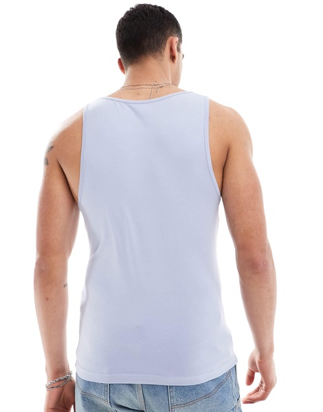 ASOS DESIGN muscle fit tank top in light blue