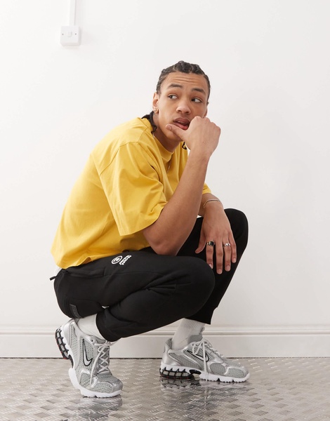Aape By A Bathing Ape side logo cuffed sweatpants in black
