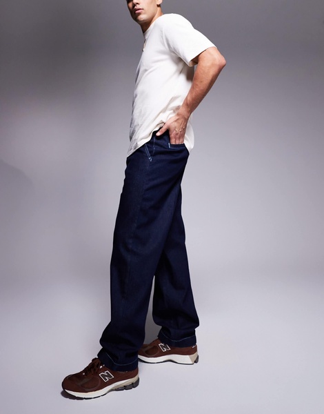 ASOS DESIGN baggy workpant jeans in raw wash