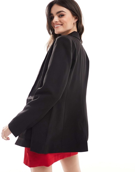 Miss Selfridge oversized double breasted blazer in black