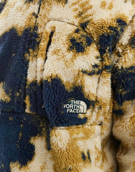 The North Face M66 extreme pile fleece quarter zip jacket in bleach dye print