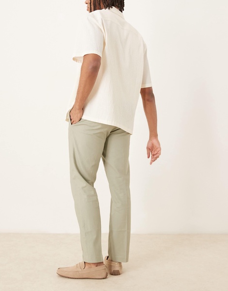 ASOS DESIGN slim fit linen blend dress pants in sage green