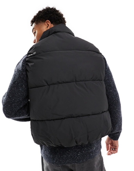 Bershka puffer gilet in black