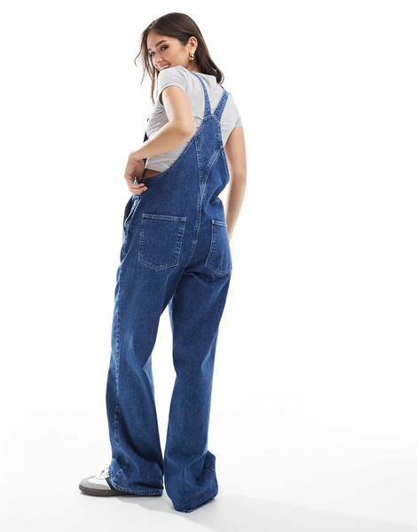 ASOS DESIGN classic denim overalls in indigo wash