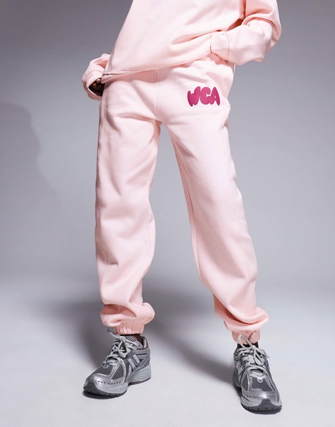 Weekend Collective bubble graphic cuffed sweatpants in pink - part of a set