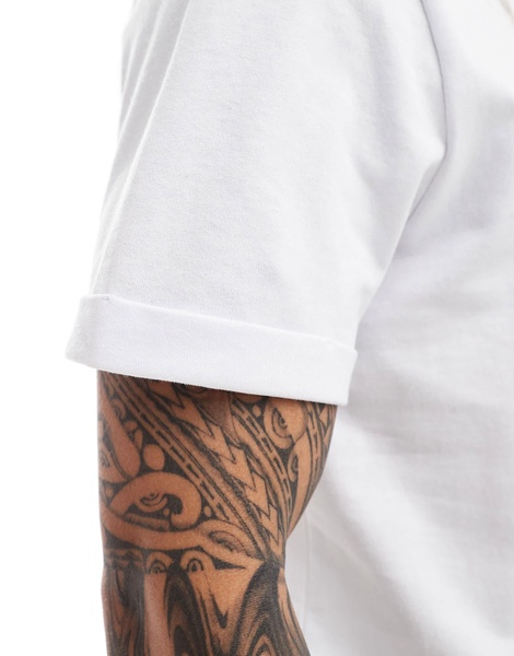 ASOS DESIGN roll sleeve cropped T-shirt in white