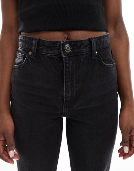 Bershka high waisted ultra comfort fit mom jeans in black