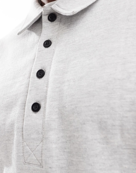 Another Influence half button rugby sweat in gray