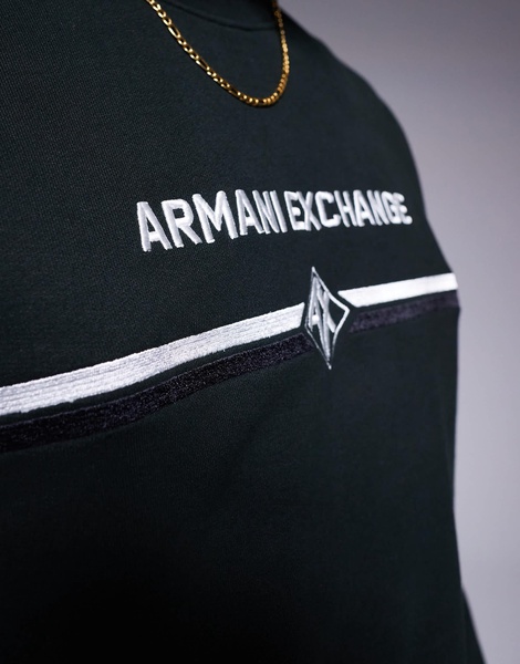Armani Exchange sweatshirt with chest logo in dark green