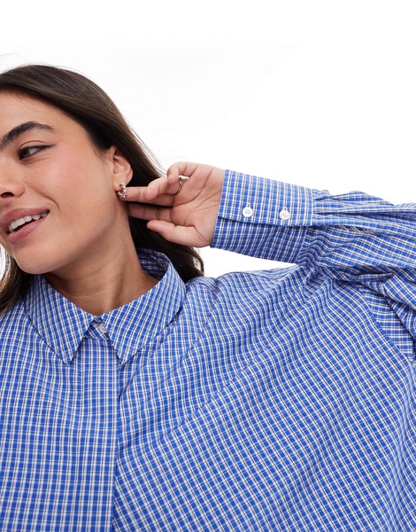 ASOS DESIGN Curve boxy shirt in micro check