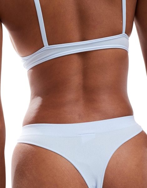 Cotton On seamless high cut G-string briefs in baby blue - part of a set