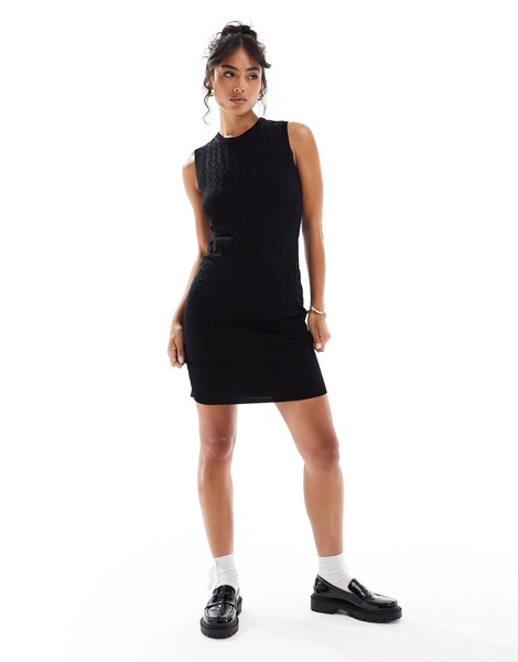 Armani Exchange fine knit dress in black