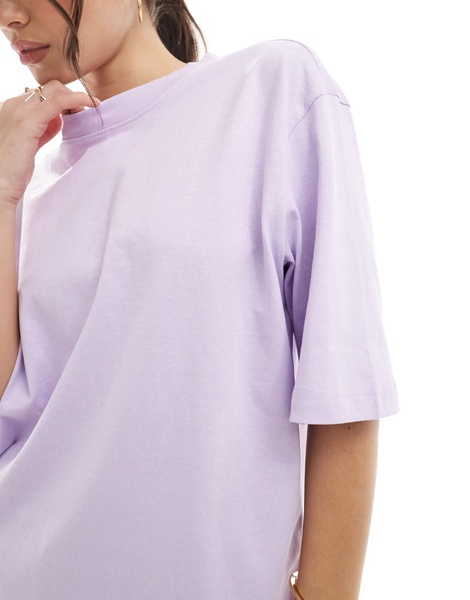 Bershka oversized boyfriend T-shirt in lilac