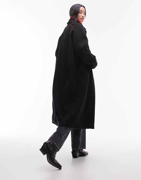 ARKET oversized midi coat in black