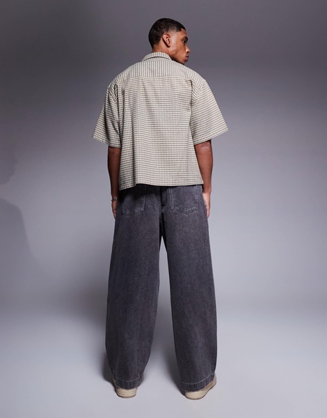 ASOS DESIGN oversized baggy fit jeans in washed gray
