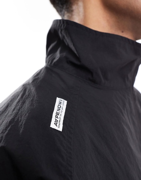 AAPE By A Bathing Ape nylon zip up jacket in black