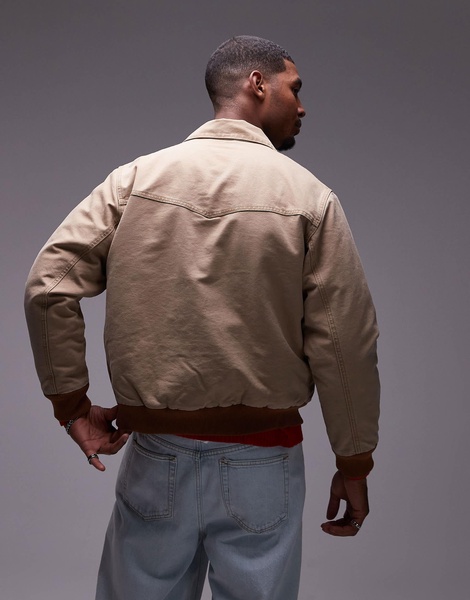 Levi's Workwear capsule embarcadero aviator bomber jacket lightweight canvas in beige