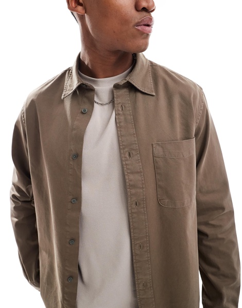 Jack & Jones heavy twill shirt in brown