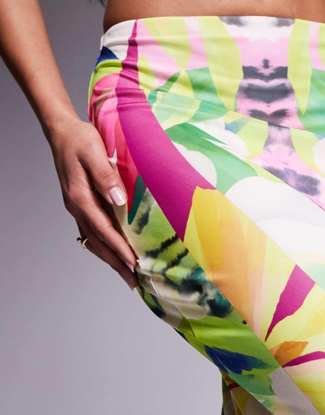 AFRM Tegan mesh maxi skirt in tropical print - part of a set