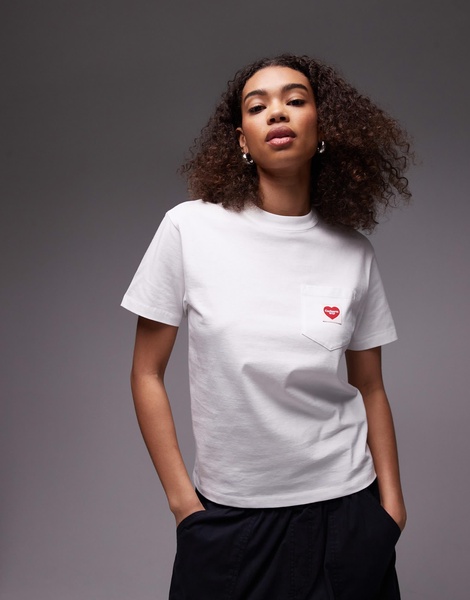 Carhartt WIP pocket heart logo T-shirt in white