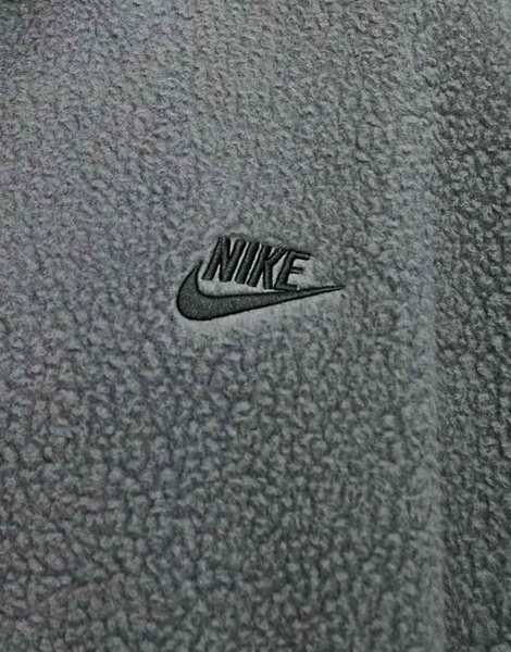 Nike Club+ full zip fleece in charcoal gray