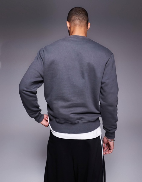 ASOS DESIGN premium heavyweight oversized sweatshirt in washed black
