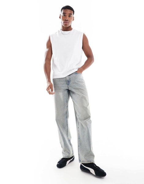 Bershka worker tank top in white