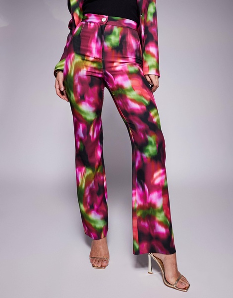ASOS LUXE tailored pants in dark blurred floral print - part of a set