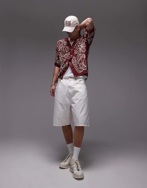 Carhartt WIP brandon denim shorts in white