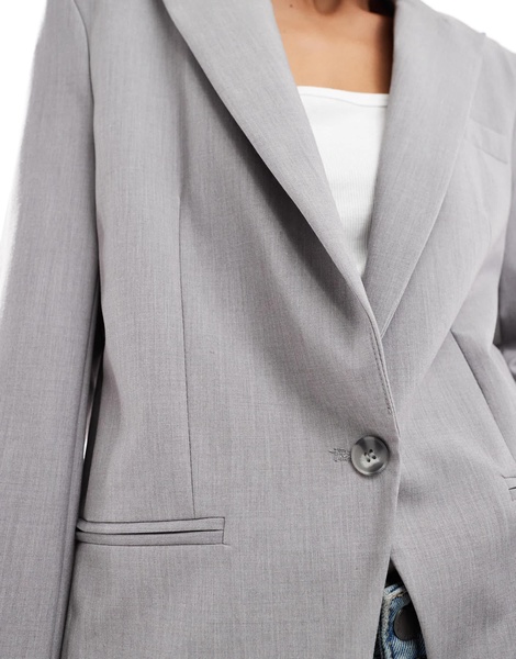 Bershka menswear inspired oversized blazer in light gray