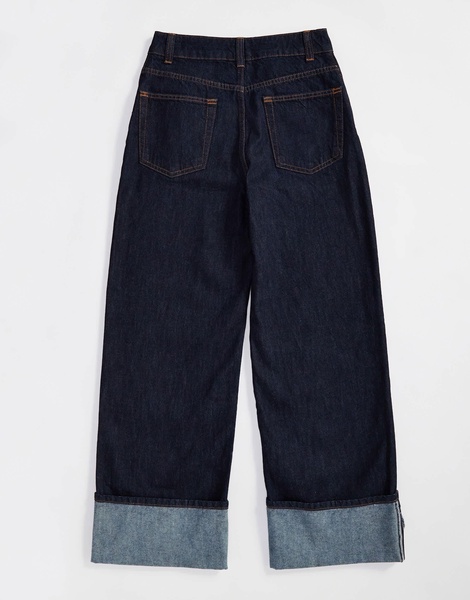 ASOS DESIGN cuffed jeans in rinse blue