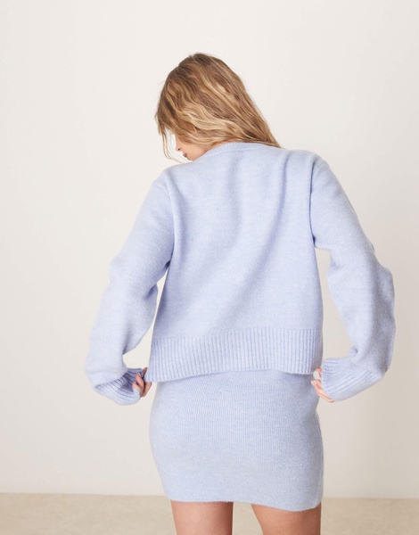 ASOS DESIGN knit cardigan in light blue - part of a set
