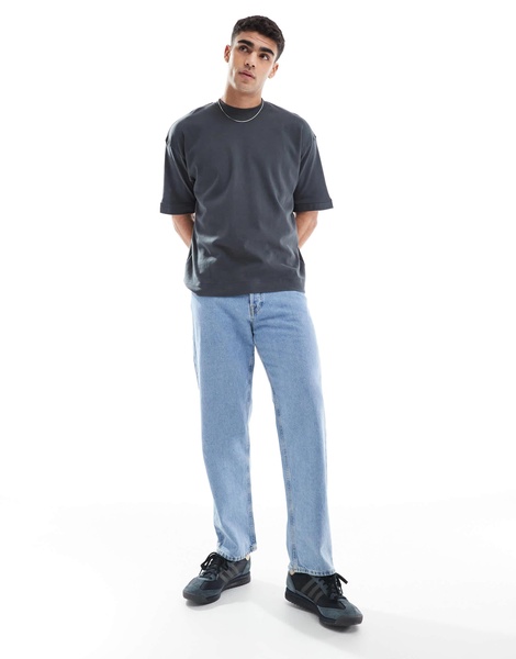 Brave Soul short sleeve premium T-shirt 300 gsm in charcoal gray