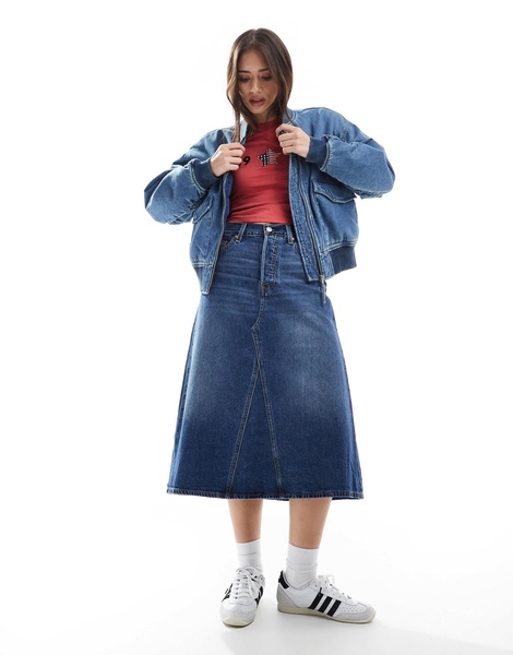Levi's denim bomber jacket in mid wash blue