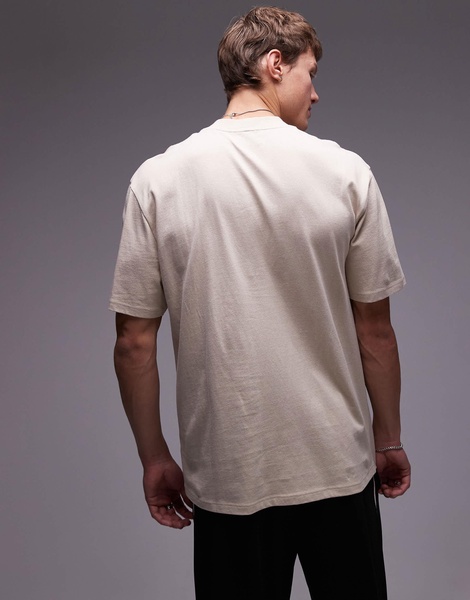 Topman oversized fit t-shirt in stone