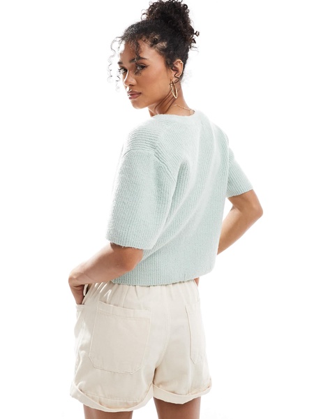 Brave Soul short sleeve cardigan in mint green