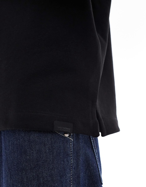 Bershka heavyweight oversized T-shirt in black