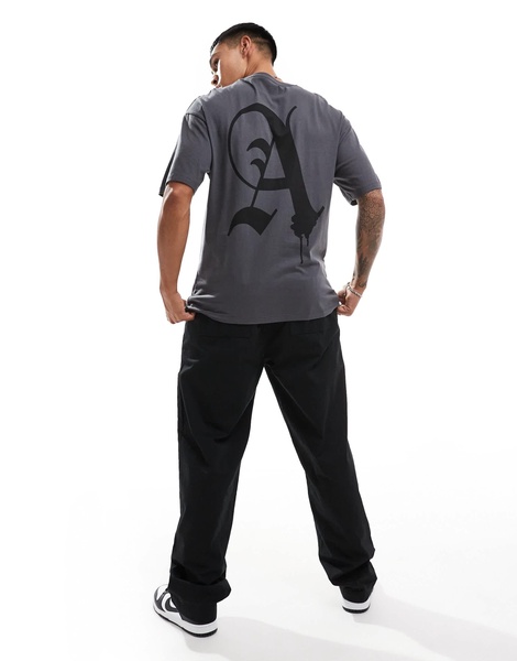 ADPT oversized T-shirt with A backprint in gray