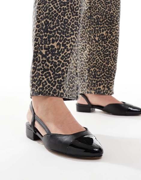 ALDO Clementinne slingback flats with toe cap in black