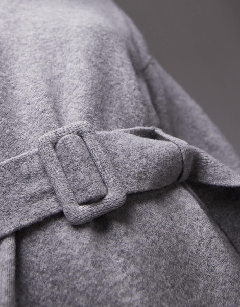 & Other Stories knitted mini dress with belt in gray melange