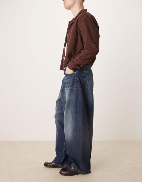 ASOS DESIGN oversized baggy fit jeans in wash black
