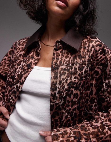 & Other Stories oversized shacket in leopard print