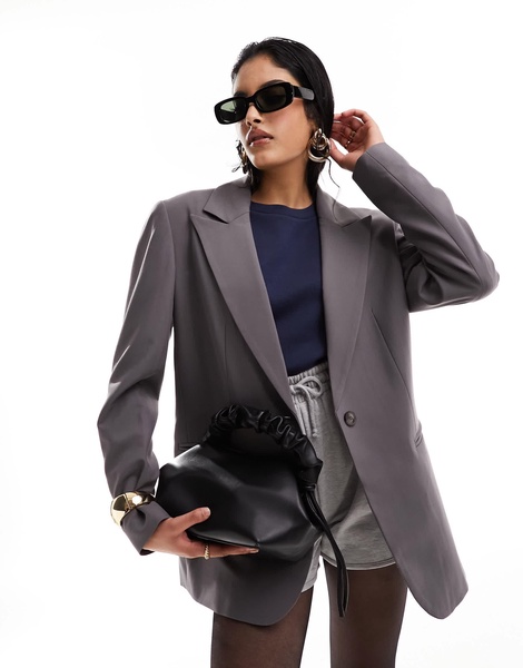 ASOS DESIGN tailored relaxed blazer in slate gray