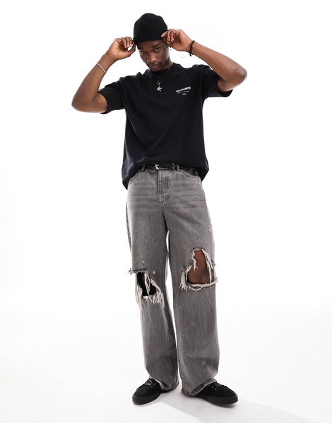 AllSaints Underground oversized t-shirt in black