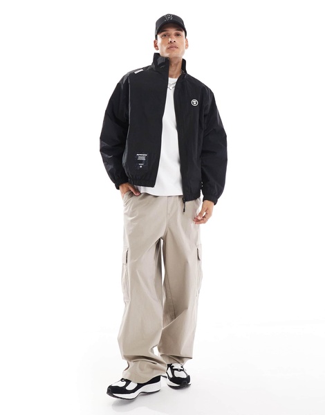 AAPE By A Bathing Ape nylon zip up jacket in black