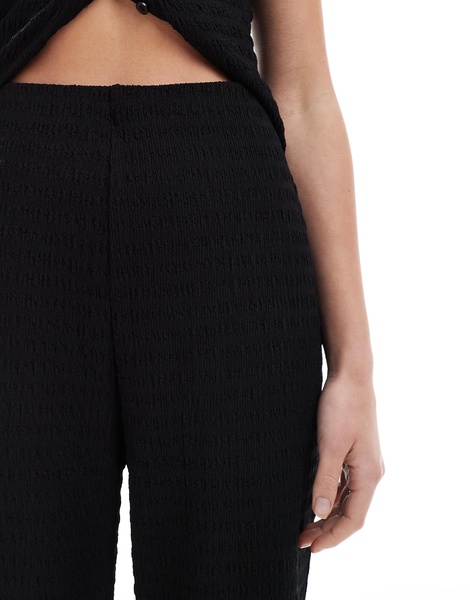 Brave Soul textured straight leg pants in black