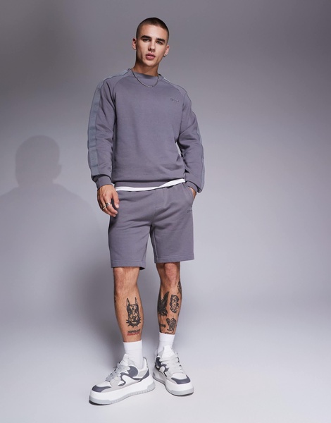 HUGO Bodywear tonal logo sweatshirt in gray