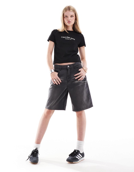 Calvin Klein Jeans institutional graphic baby tee in black