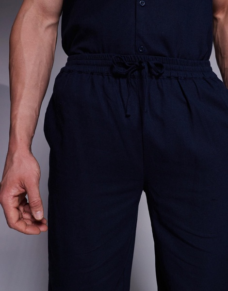 South Beach drawstring beach pants in slate blue
